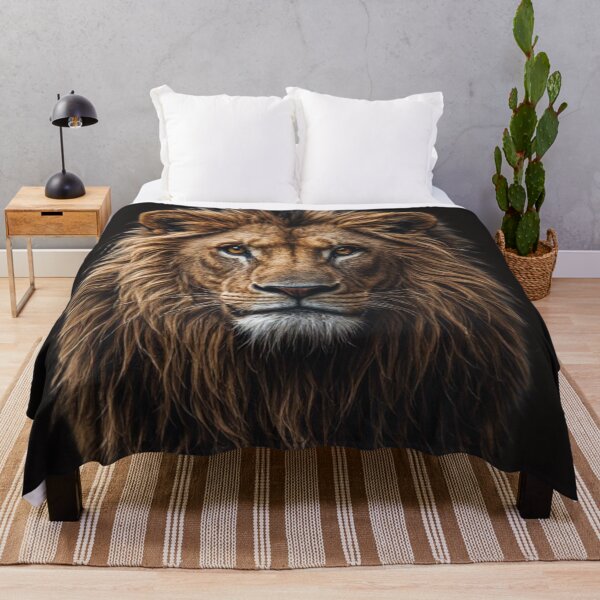 Item preview, Majestic Lion Portrait on Black Background – Wild Predator Art designed and sold by PicturePic.