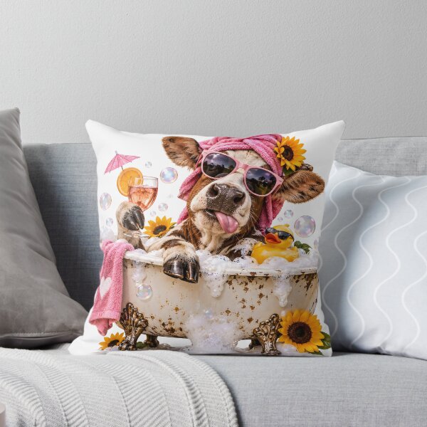 Item preview, Funny cow in bathtub with drink and sunglasses designed and sold by Fotografin1981.