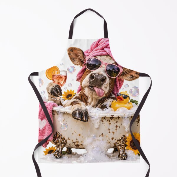 Item preview, Funny cow in bathtub with drink and sunglasses designed and sold by Fotografin1981.