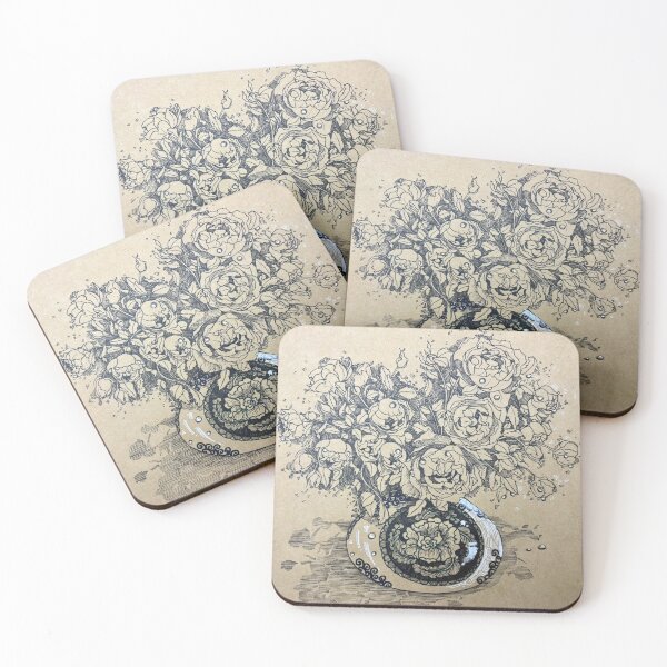 Item preview, Black and White Flower Sketch designed and sold by Kelimicallef.