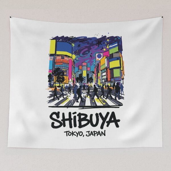 Item preview, Shibuya Crossing Tokyo Japan City Art designed and sold by Merch by Das Design Studio.