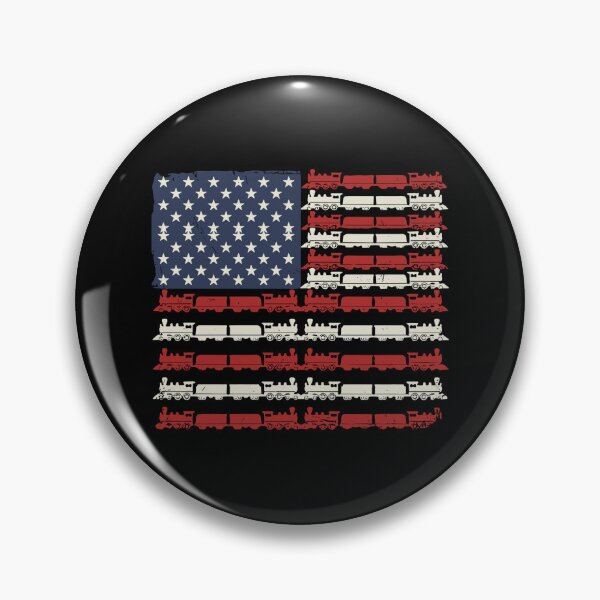 Item preview, American Flag Train Locomotive Railroad Patriot designed and sold by PopStars1993.