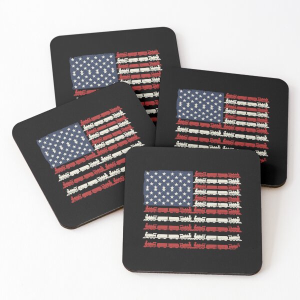 Item preview, American Flag Train Locomotive Railroad Patriot designed and sold by PopStars1993.