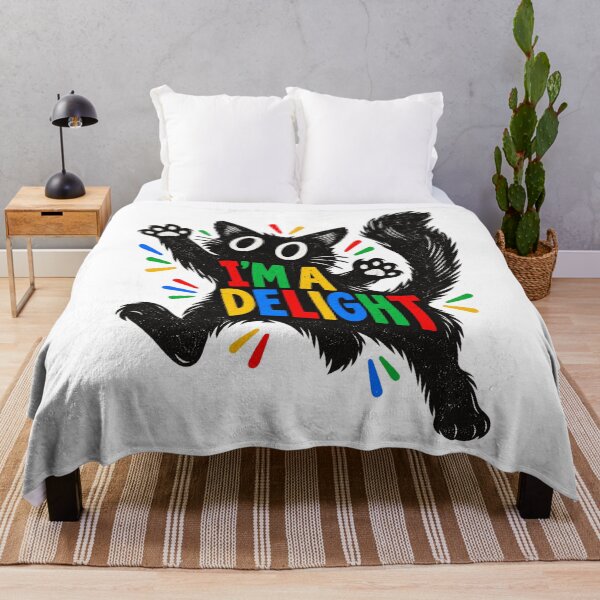 Item preview, Im A Delight Cute Funny Black Cat Colorful Retro Design designed and sold by SEINENGAPPI23.