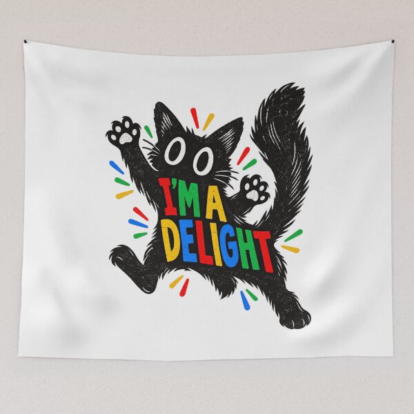 Item preview, Im A Delight Cute Funny Black Cat Colorful Retro Design designed and sold by SEINENGAPPI23.