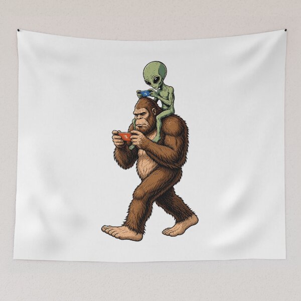 Item preview, Bigfoot Alien Gaming Funny Cryptid Gamer designed and sold by roni-harbor.