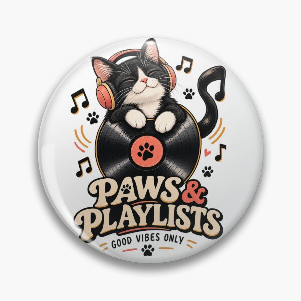 Item preview, Paws & Playlists – Cute Cat Music Lover Design designed and sold by Mellow paws Designs.