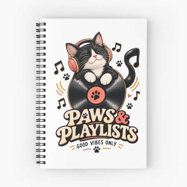 Item preview, Paws & Playlists – Cute Cat Music Lover Design designed and sold by Mellow paws Designs.