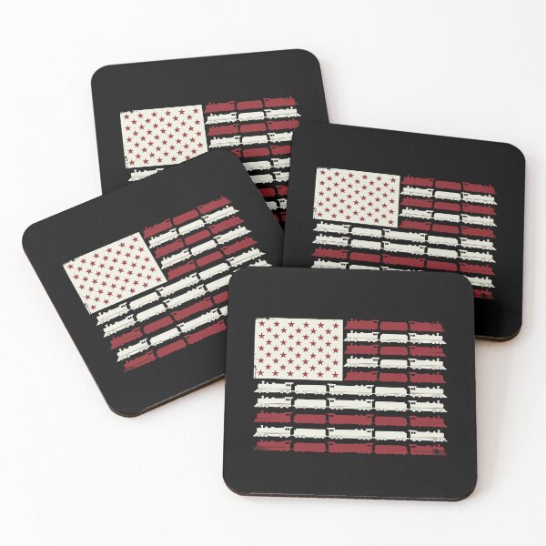 Item preview, American Flag Trains Locomotive Railroad Patriot USA designed and sold by PopStars1993.