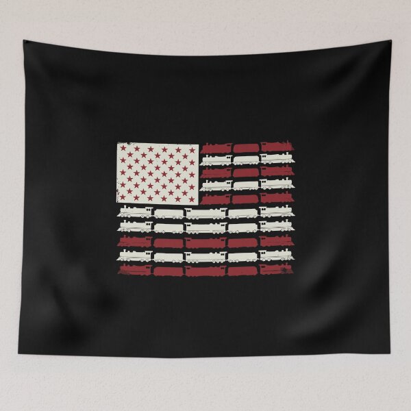 Item preview, American Flag Trains Locomotive Railroad Patriot USA designed and sold by PopStars1993.