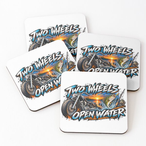 Item preview, Two Wheels Open Water – Motorcycle & Fishing Adventure Sticker designed and sold by hayhayyy02.