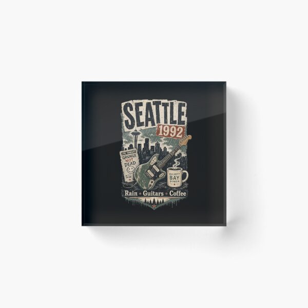 Item preview, Seattle 1992 – Rain, Guitars and Coffee Grunge Design designed and sold by HROC.
