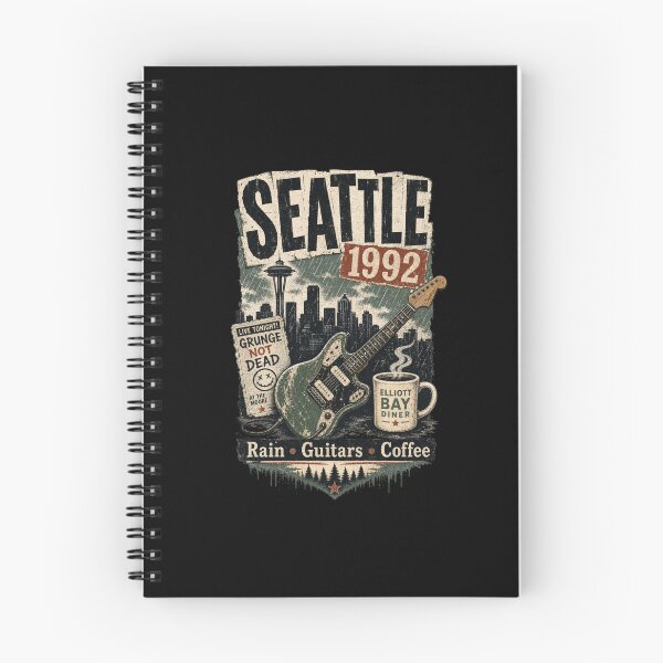Item preview, Seattle 1992 – Rain, Guitars and Coffee Grunge Design designed and sold by HROC.
