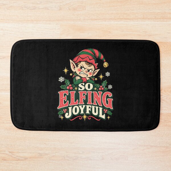Item preview, So Elfing Joyful – Angry Elf Funny Vintage Christmas designed and sold by Bossy Dogs Co..