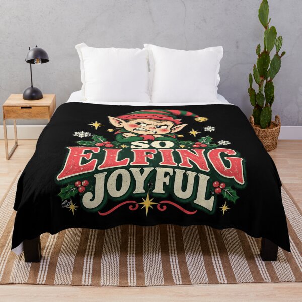 Item preview, So Elfing Joyful – Angry Elf Funny Vintage Christmas designed and sold by Bossy Dogs Co..