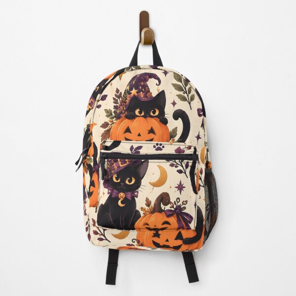 Item preview, Halloween Pattern: black cats and pumpkins designed and sold by DreamagineArtDesign.