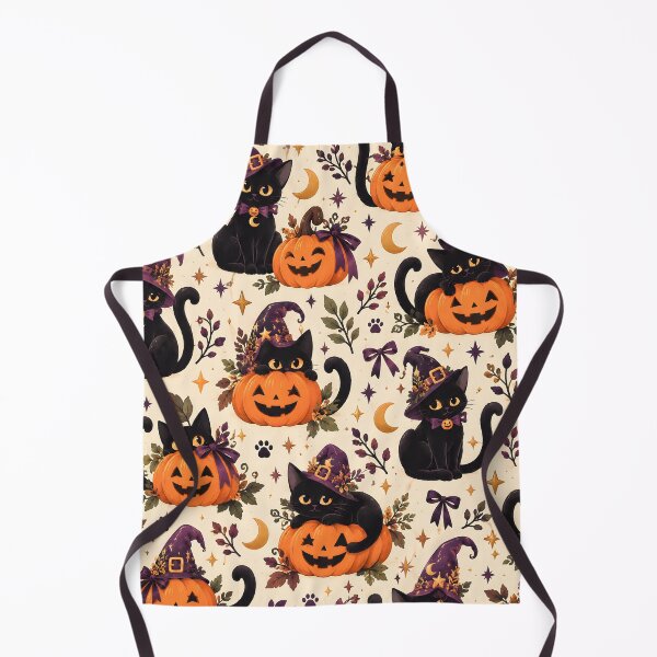 Item preview, Halloween Pattern: black cats and pumpkins designed and sold by DreamagineArtDesign.