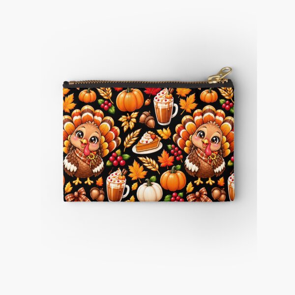 Item preview, Kawaii Thanksgiving Pattern – Cute Turkey, Pumpkin Spice Latte, Pumpkins, Pie & Cozy Autumn Leaves designed and sold by ALH Apparel.