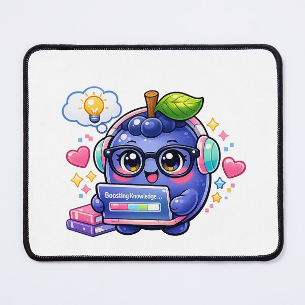 Item preview, Boosting Knowledge – Pastel Kawaii Blueberry Study Digital Art designed and sold by Sommium .