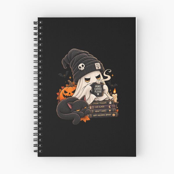 Item preview, More Coffee Please Ghost Halloween Design – Spooky Coffee Lover, Black Cat & Pumpkin designed and sold by MaggesticDesigns.