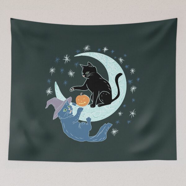Item preview, Witchcore Black Cat and Witch Cat Moon Halloween designed and sold by LeshanArt.