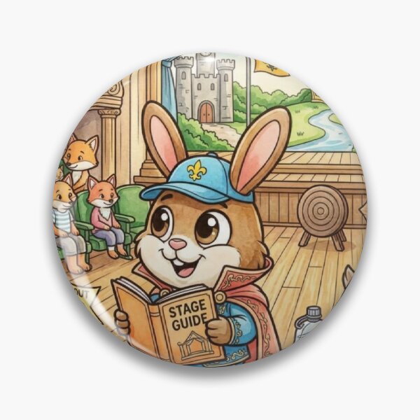 Item preview, Scout Bunny Stage Show | Whimsical Watercolor Theater Art designed and sold by hepopatterns.