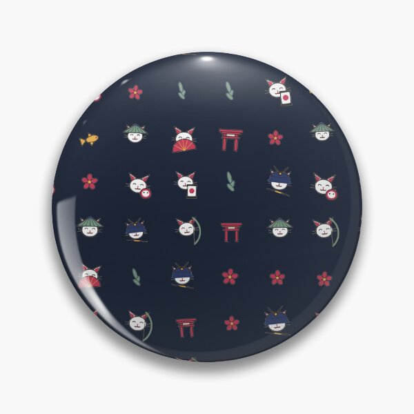 Item preview, Neko Bushi Japanese Samurai Cat Micro Icon Seamless Pattern designed and sold by KungPowUnicorn.