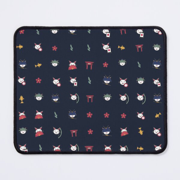 Item preview, Neko Bushi Japanese Samurai Cat Micro Icon Seamless Pattern designed and sold by KungPowUnicorn.