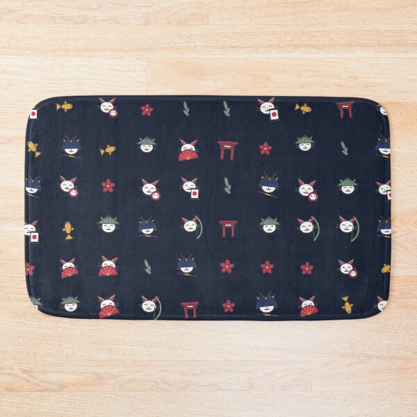 Item preview, Neko Bushi Japanese Samurai Cat Micro Icon Seamless Pattern designed and sold by KungPowUnicorn.
