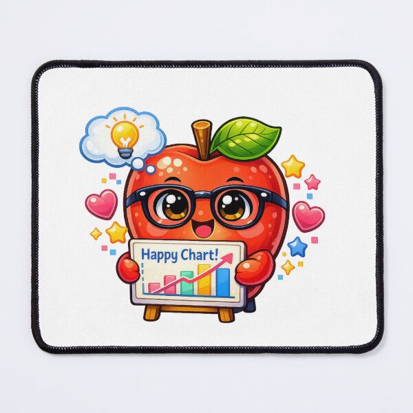 Item preview, Happy Chart – Pastel Kawaii Apple Motivation Digital Art designed and sold by Sommium .