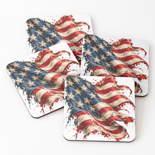 Item preview, USA flag in a rustic splash vintage look designed and sold by Fotografin1981.