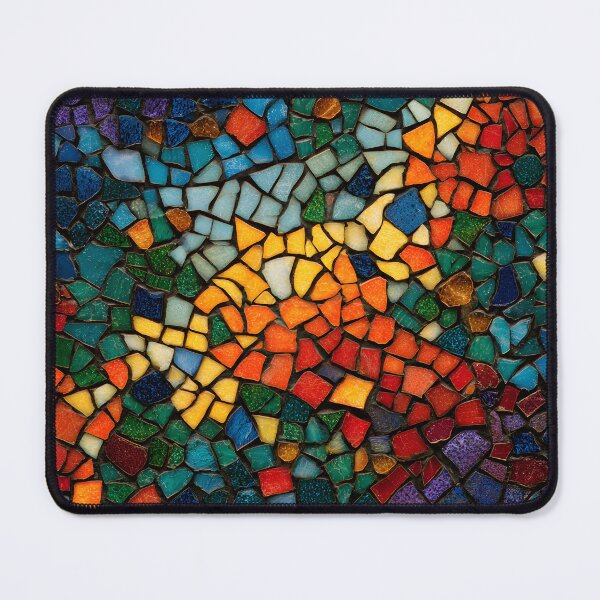 Item preview, Gaudi Inspired Mosaic Pattern Colorful Trencadís Stained Glass Art designed and sold by GrinGalore.