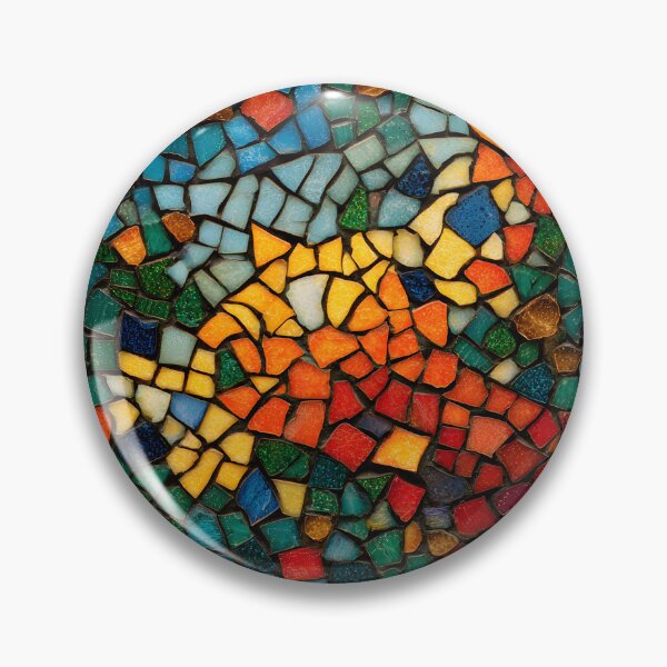 Item preview, Gaudi Inspired Mosaic Pattern Colorful Trencadís Stained Glass Art designed and sold by GrinGalore.