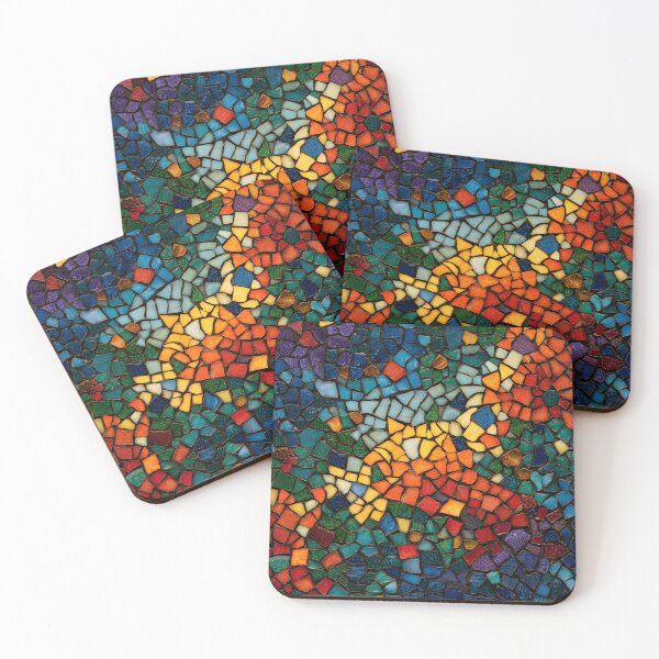 Item preview, Gaudi Inspired Mosaic Pattern Colorful Trencadís Stained Glass Art designed and sold by GrinGalore.