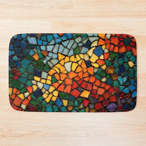 Item preview, Gaudi Inspired Mosaic Pattern Colorful Trencadís Stained Glass Art designed and sold by GrinGalore.