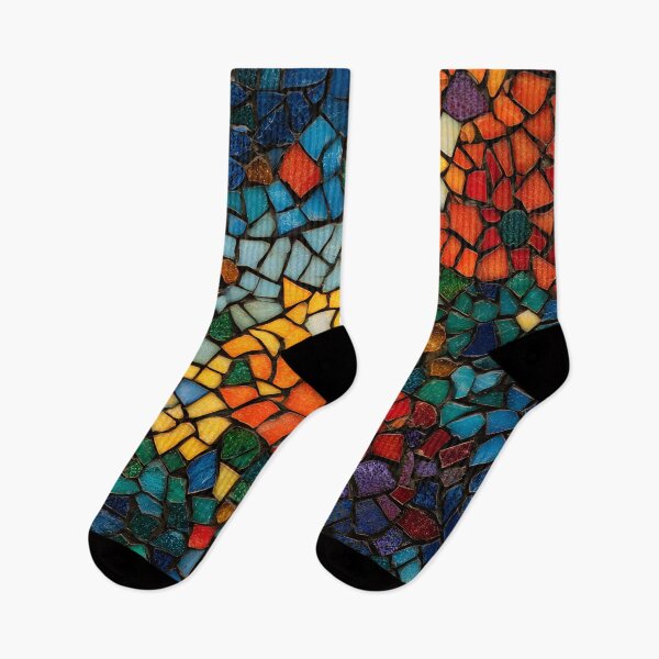 Item preview, Gaudi Inspired Mosaic Pattern Colorful Trencadís Stained Glass Art designed and sold by GrinGalore.