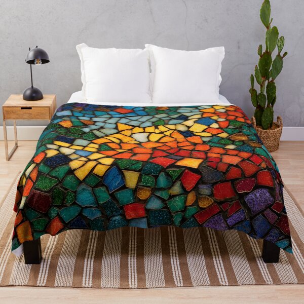 Item preview, Gaudi Inspired Mosaic Pattern Colorful Trencadís Stained Glass Art designed and sold by GrinGalore.