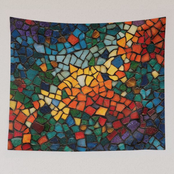 Item preview, Gaudi Inspired Mosaic Pattern Colorful Trencadís Stained Glass Art designed and sold by GrinGalore.