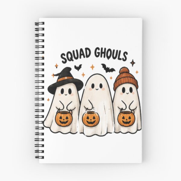 Item preview, Cute Halloween Ghosts and Cats Kawaii Pumpkin Witch and Skeleton Spooky Design designed and sold by ucpstudio.