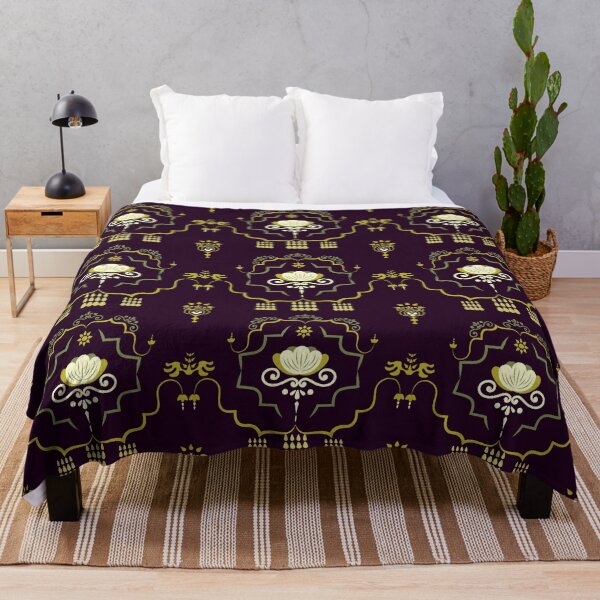 Item preview, Ornamental Floral Vintage Pattern Dark Purple Gold designed and sold by CHANCHANAI.