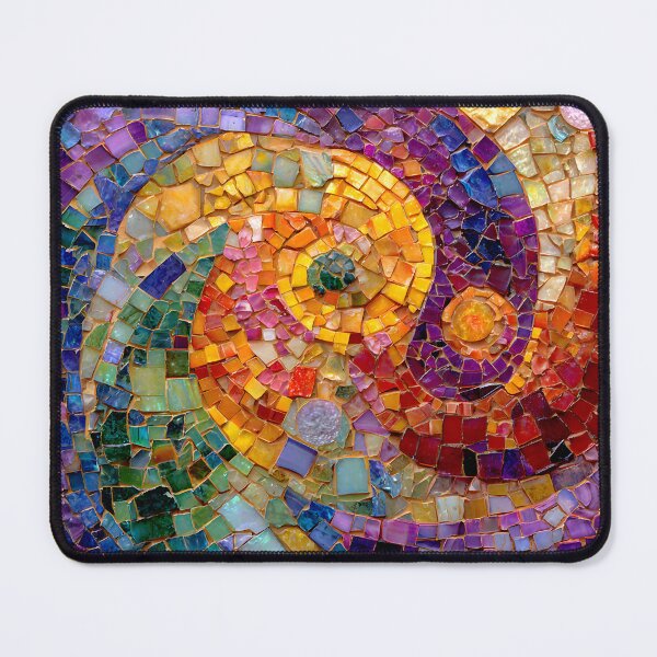 Item preview, Gaudi Inspired Spiral Mosaic Pattern Colorful Trencadís Glass Art designed and sold by GrinGalore.