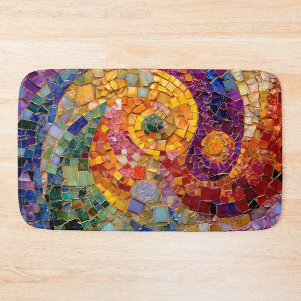 Item preview, Gaudi Inspired Spiral Mosaic Pattern Colorful Trencadís Glass Art designed and sold by GrinGalore.