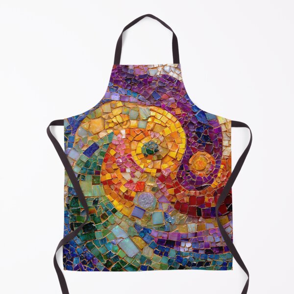 Item preview, Gaudi Inspired Spiral Mosaic Pattern Colorful Trencadís Glass Art designed and sold by GrinGalore.