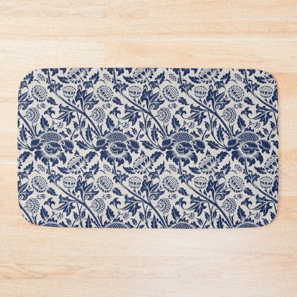 Item preview, William Morris Style Blue Fowers - Navy Blue And White Floral Pattern designed and sold by Good-Mood-Goods.