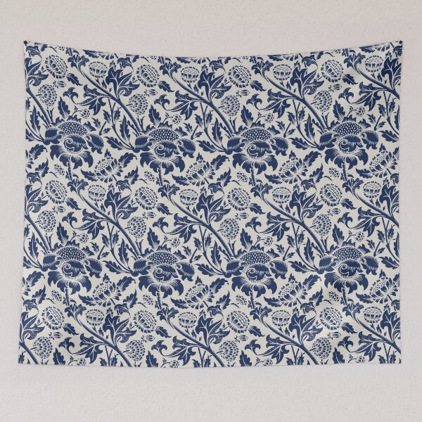 Item preview, William Morris Style Blue Fowers - Navy Blue And White Floral Pattern designed and sold by Good-Mood-Goods.