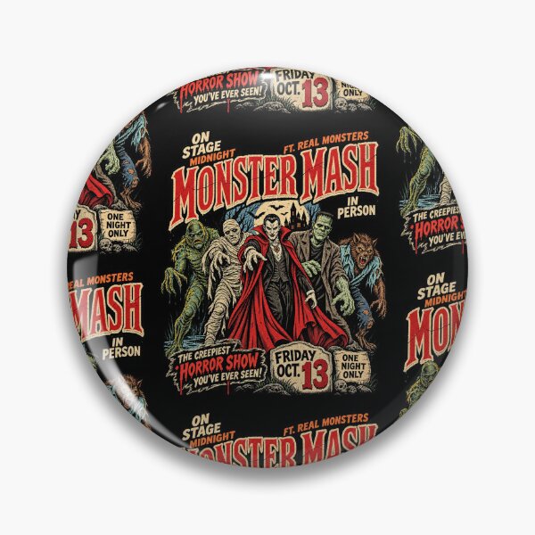Item preview, Monster Mash Vintage Horror Movie Poster Classic Halloween Design designed and sold by SEINENGAPPI23.