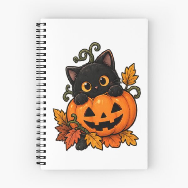 Item preview, Cute Kawaii Halloween Ghosts and Cat Characters with Pumpkins and Witchy Details designed and sold by ucpstudio.