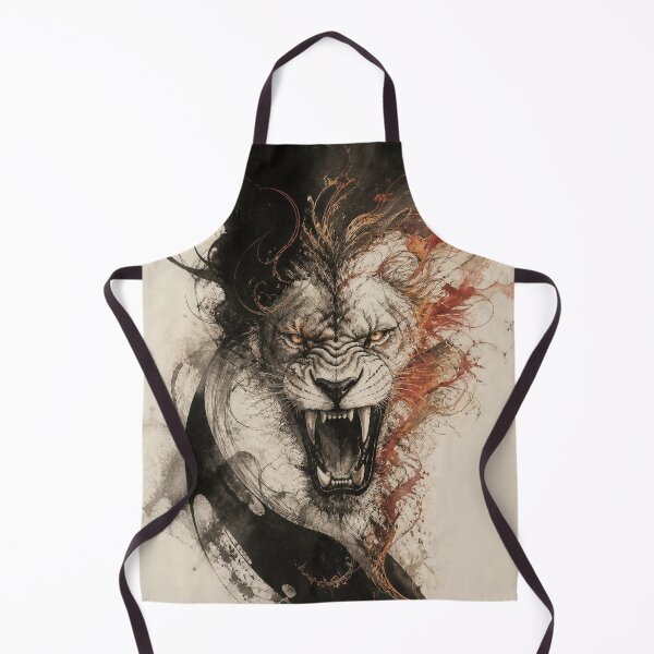 Item preview, Aggressive Watercolor Roaring Lion Ink Art designed and sold by Marcu Ioachim.