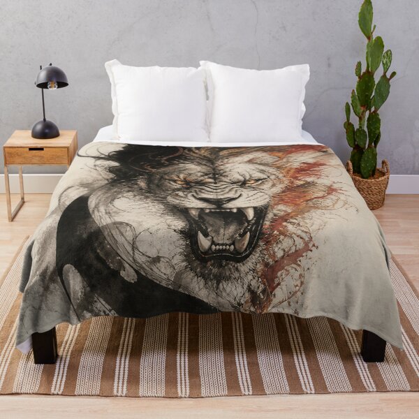 Item preview, Aggressive Watercolor Roaring Lion Ink Art designed and sold by Marcu Ioachim.