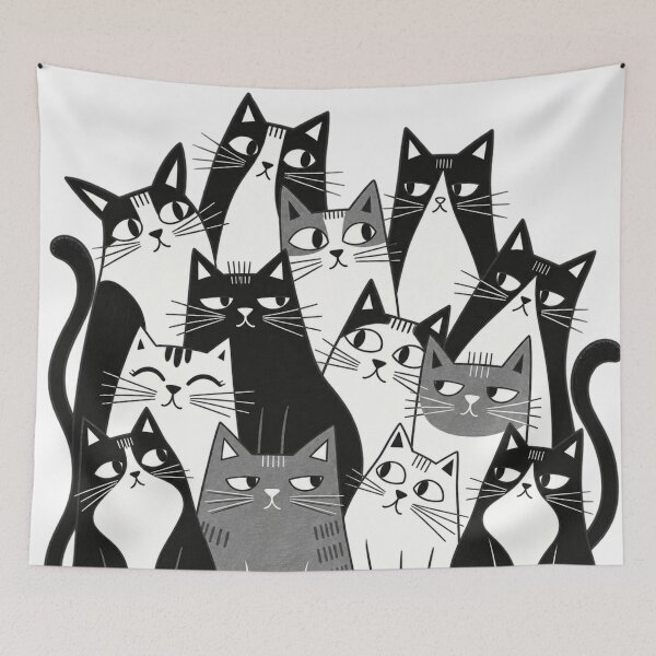 Item preview, The Cat Crew – Funny Cat Illustration, Quirky Cats, Feline Squad & Cat Lover Art. designed and sold by SaraSumi.